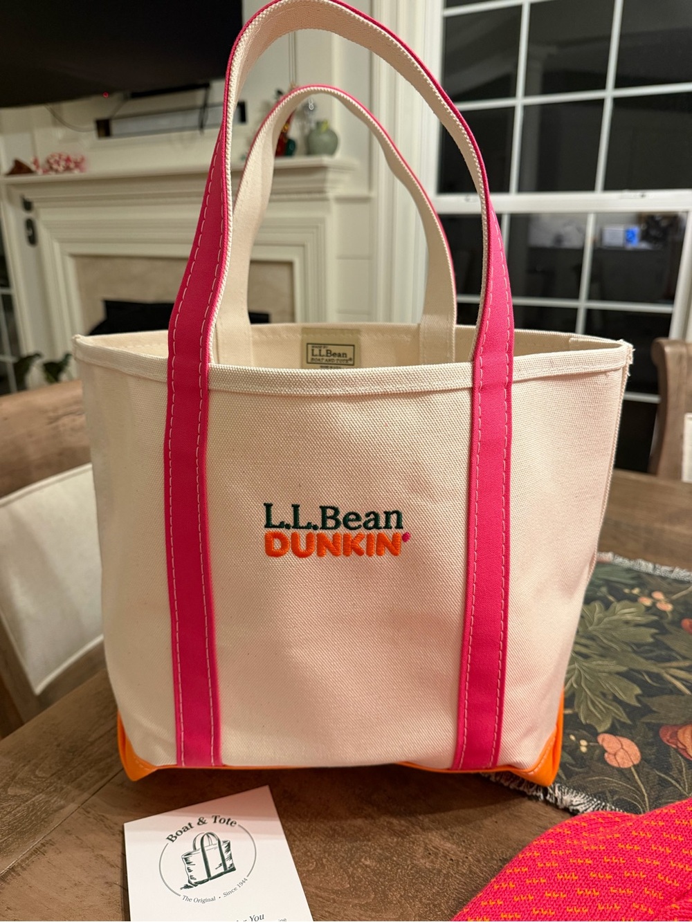 L.L. Bean x Dunkin' Canvas Tote and matching sweater